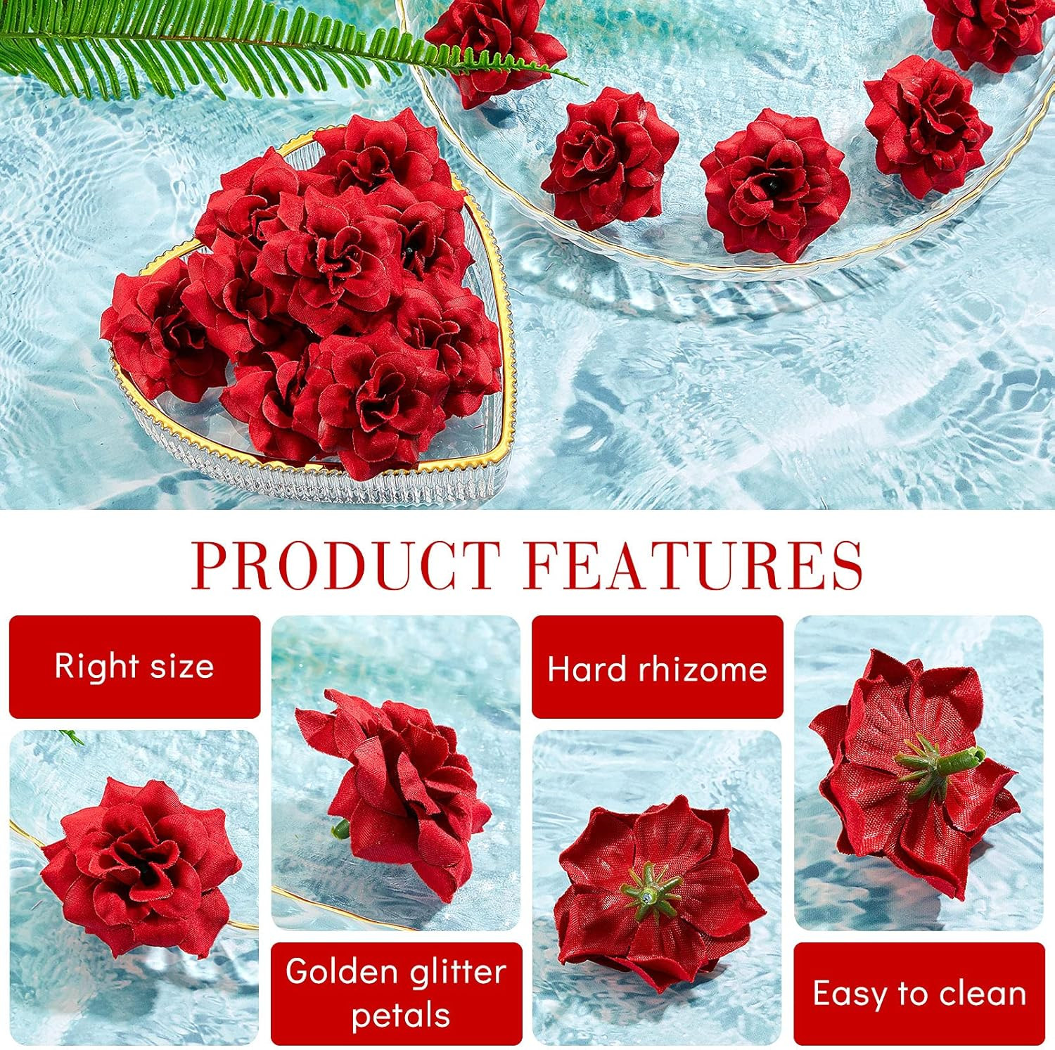 100 Pieces Artificial Roses Head 1.77 in Rose Small Silk Fake Floral for Wedd…