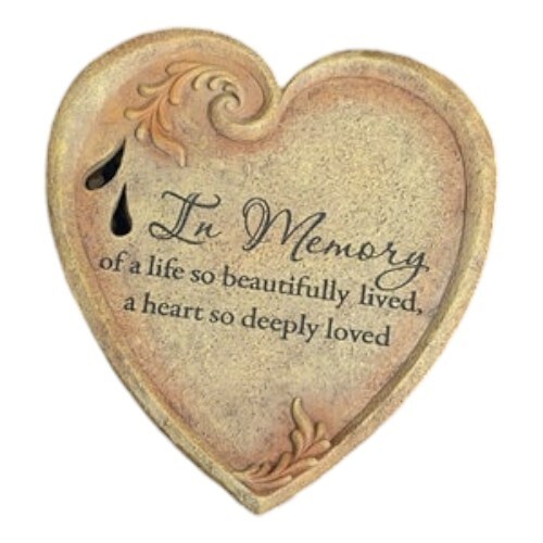 Heart Shaped Memorial Garden Stone – Thoughtful Remembrance Sympathy Gift