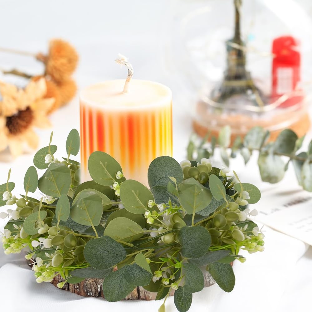 Artificial Eucalyptus Flower Garlands 2pcs 5.91Ft Fake Hanging Eucalyptus Vin…