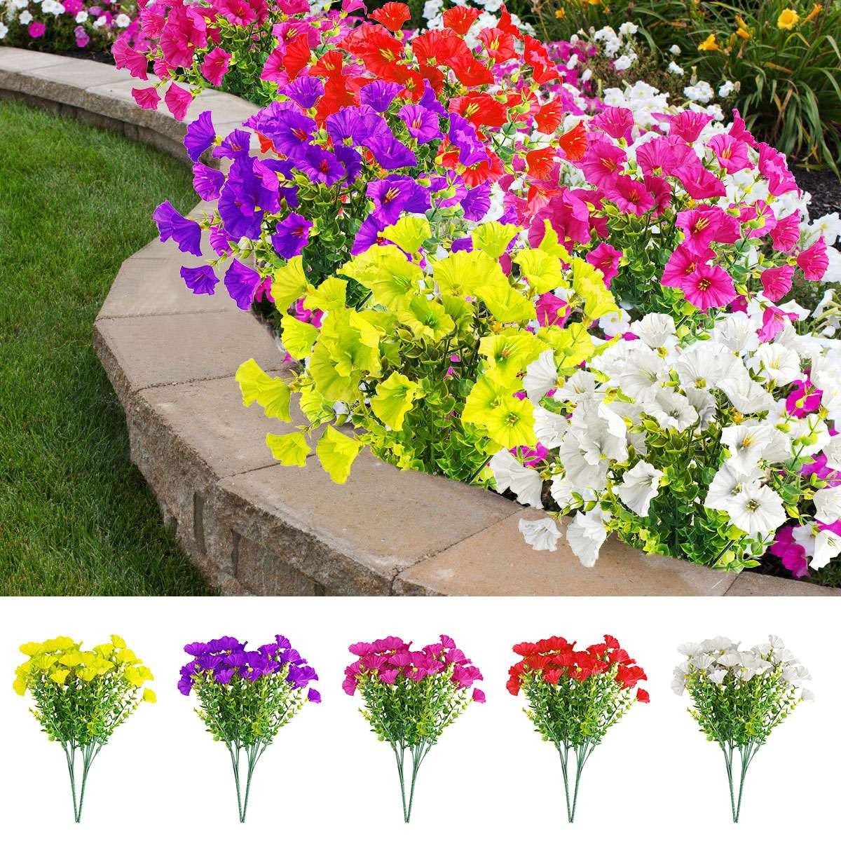 Artificial Flowers Fake Flowers Plants for Outdoors Decoration UV Resistant new