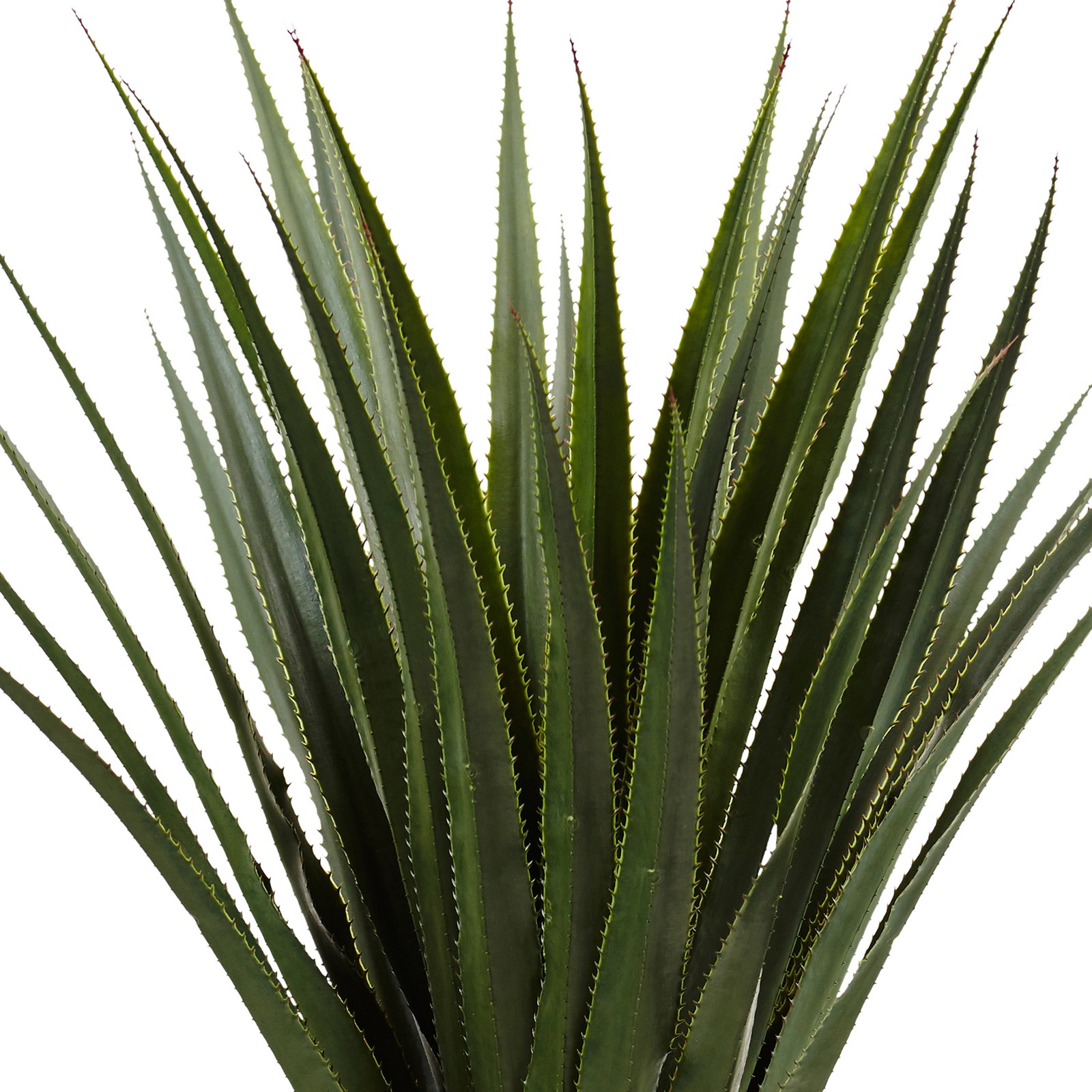 Indoor/Outdoor 54″ Spiked Agave Artificial Plant in Black Planter in Green/Black