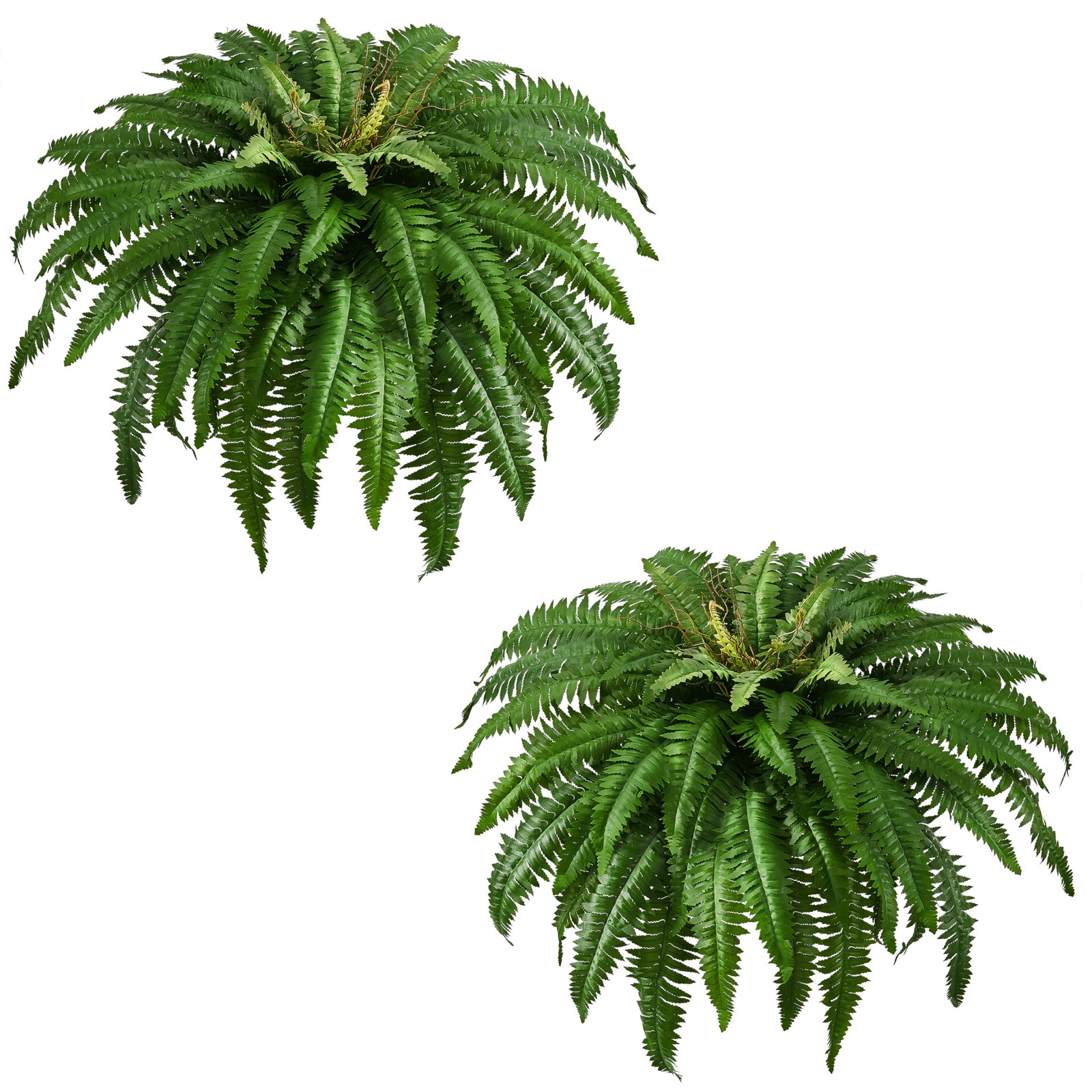 48 Inch Artificial Fern Bush Set 2 Large Fake Plants 67 Branches Indoor Outdoor