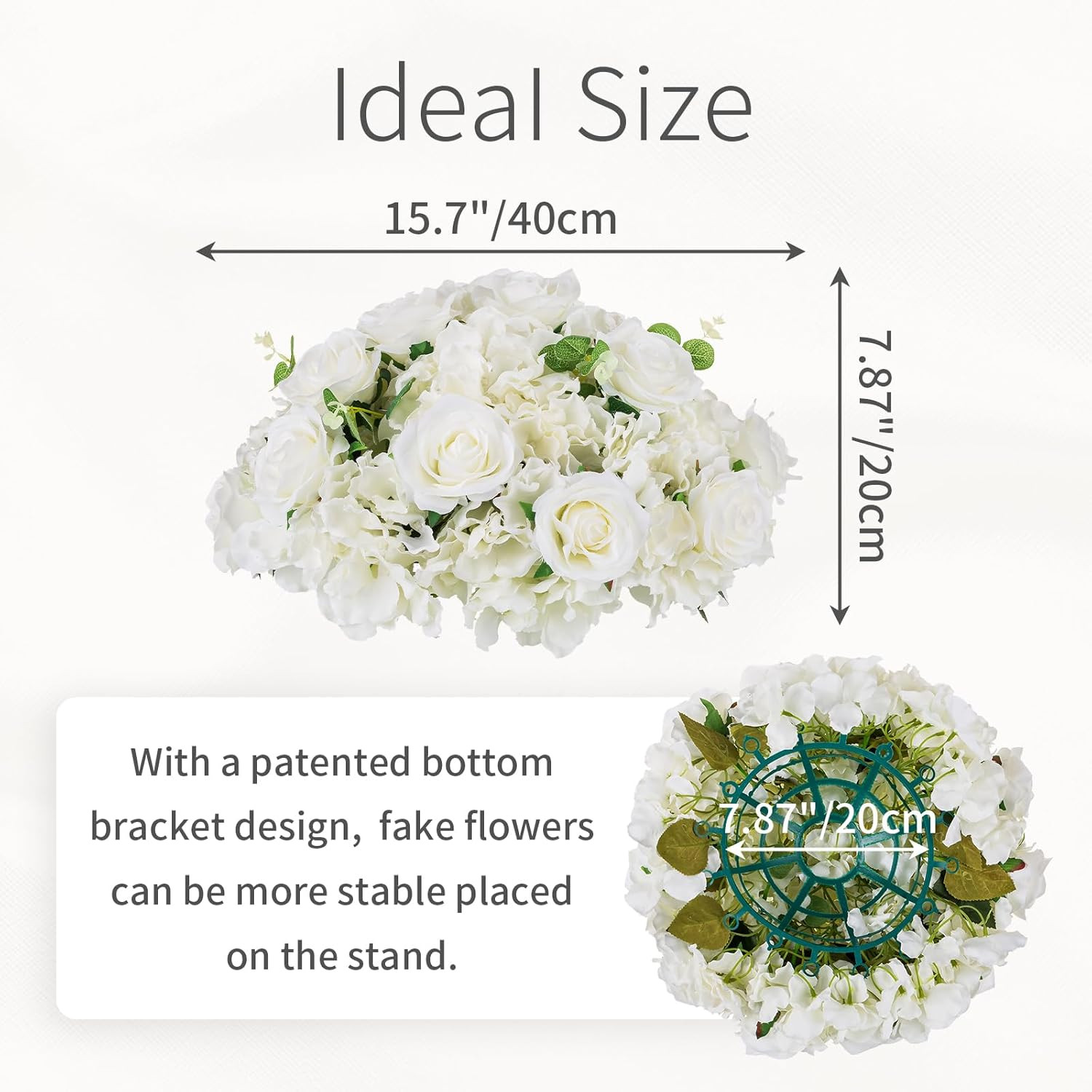 Elegant White Flower Balls – 10 PCS 15.7″ Centerpieces for Weddings & Events