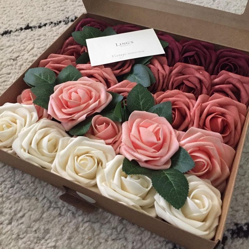 10/20/30 8cm Artificial Rose Head PE Foam Flower Bouquet For DIY Decoration NEW