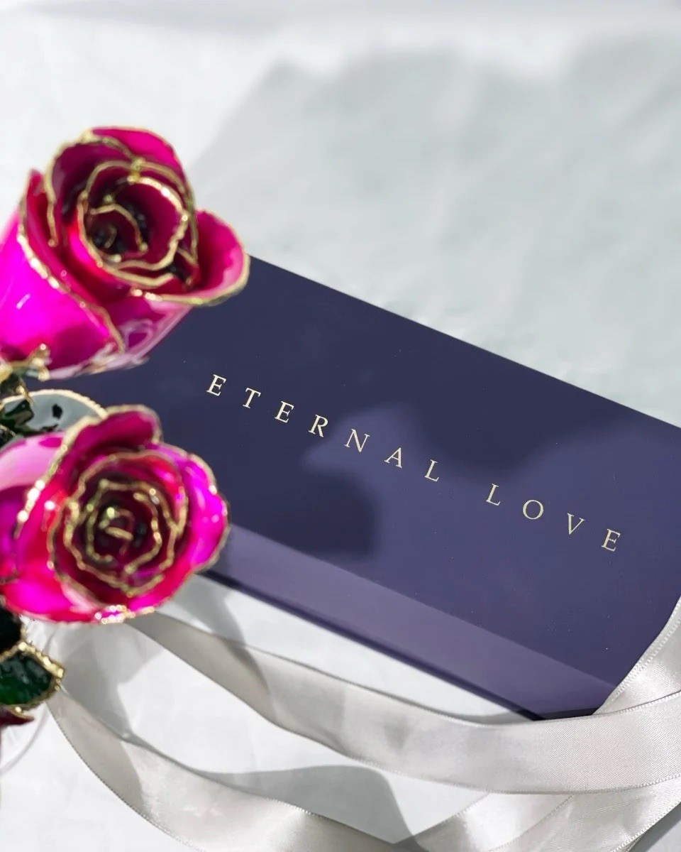 Eternal Love – Real Rose Dipped in 24K Gold ~ Fuchsia