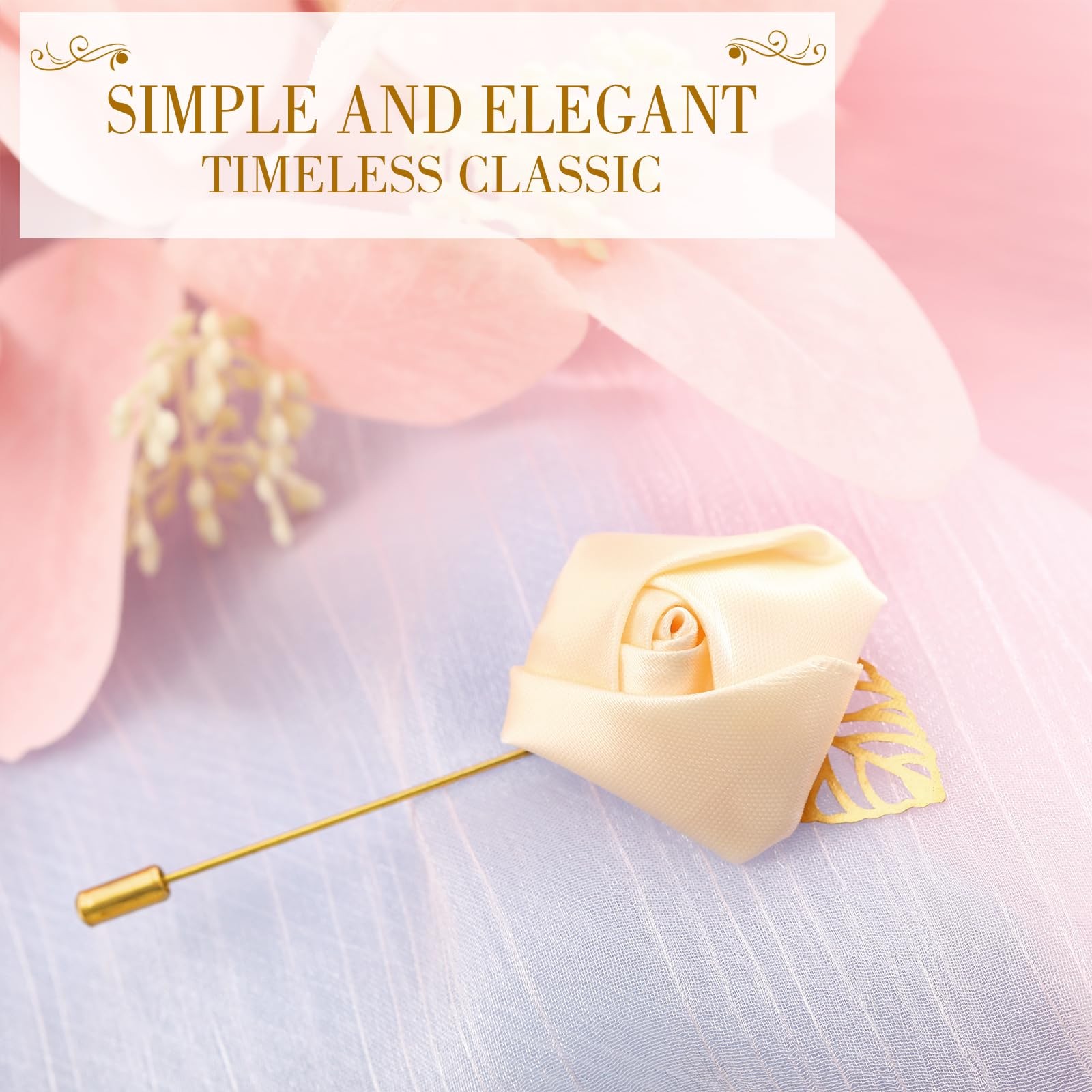 24 Pcs Boutonniere Rose Boutonniere Wedding Buttonholes Pocket For Men Wedding F