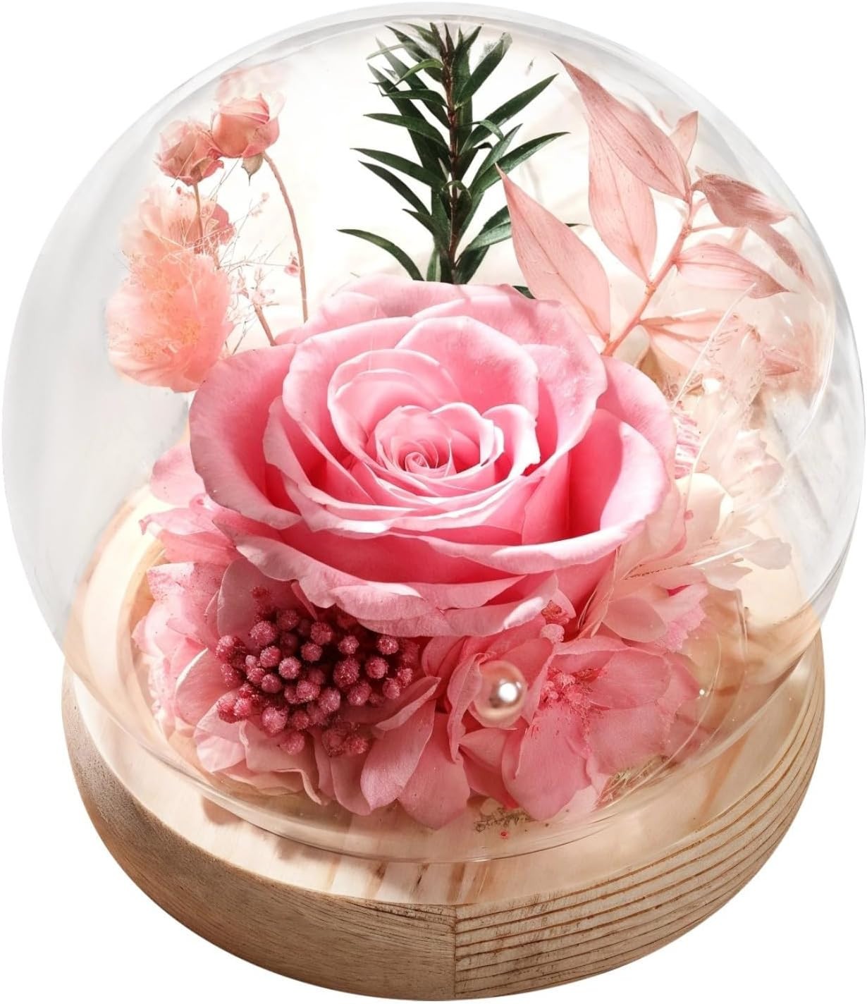 Eternal Rose Gift for Women, Preserved Real Forever Rose Flowers in Glass Dome