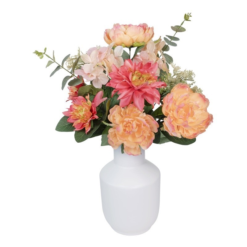 23 Artificial Flower Bouquet Peony Dahlia Eucalyptus Home Decor Centerpieces DIY