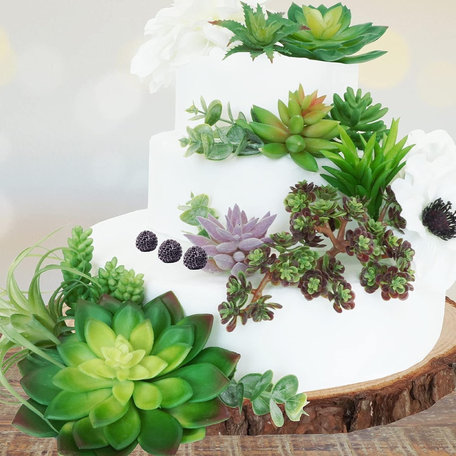 19 Pcs Assorted Artificial Succulents Plants Unpotted Small Green Hanging Suc…