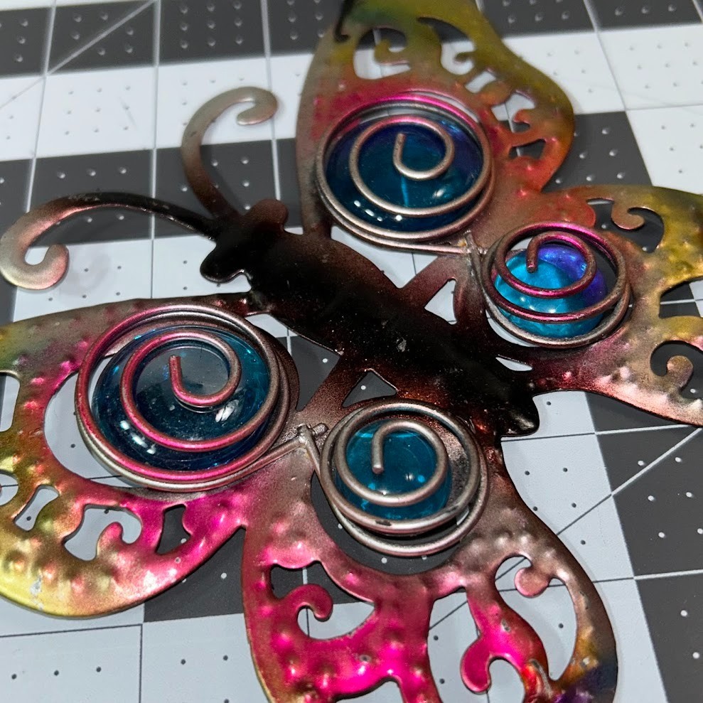 Butterfly, Frog, & Sun Decorative Hanging Outdoor Indoor Metal Chimes Lot of 3