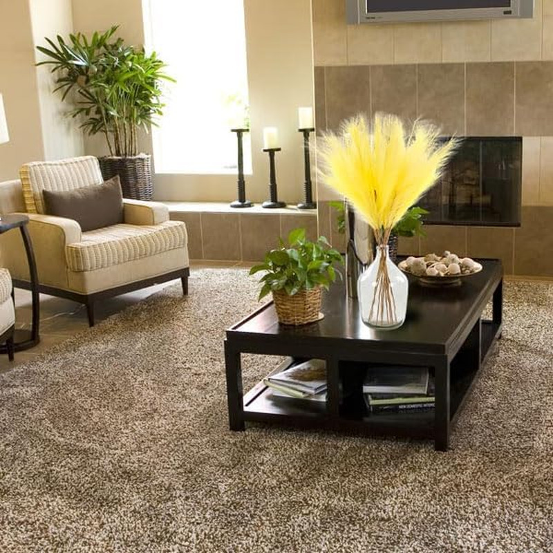 12 PCS Light Yellow Faux Pampas Grass 38″/3.1Ft Tall Artificial Pompous Grass La