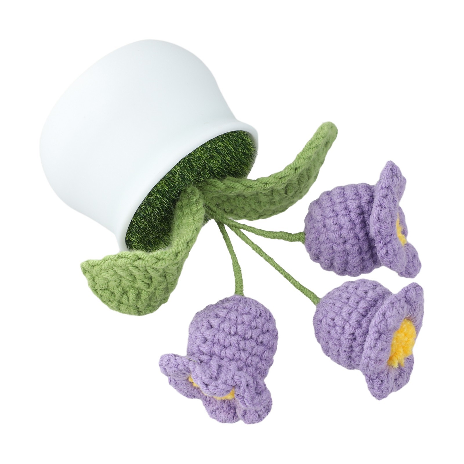 Handcrafted Wool Lily of the Valley Pot for Longlasting Home Decoration