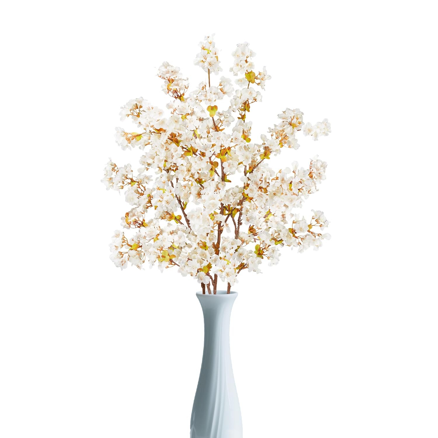 39.3 Inch White Cherry Blossom Branches Fake Cherry Blossom Bouquets Long 3pc…