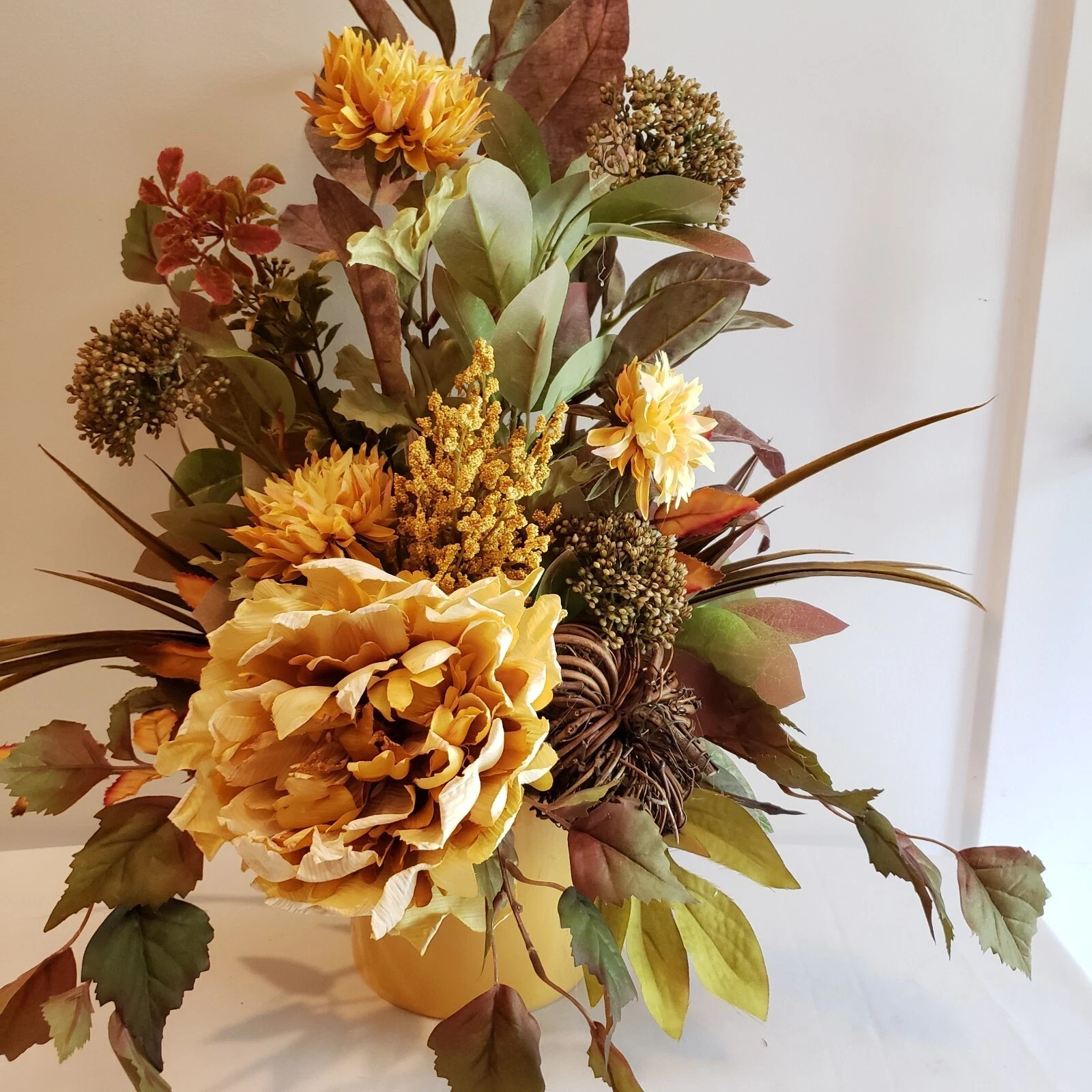 Fall Floral Centerpiece, Autumn Table Arrangement, Pumpkin Decor, Thanksgiving