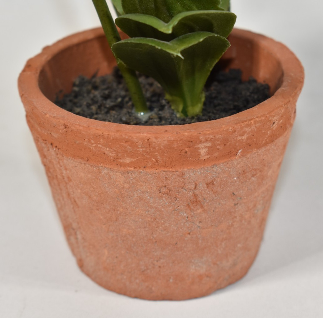 Pottery Barn Faux Flowers Potted Orchid Pot Small 9″ SAMPLE Marking on Bottom