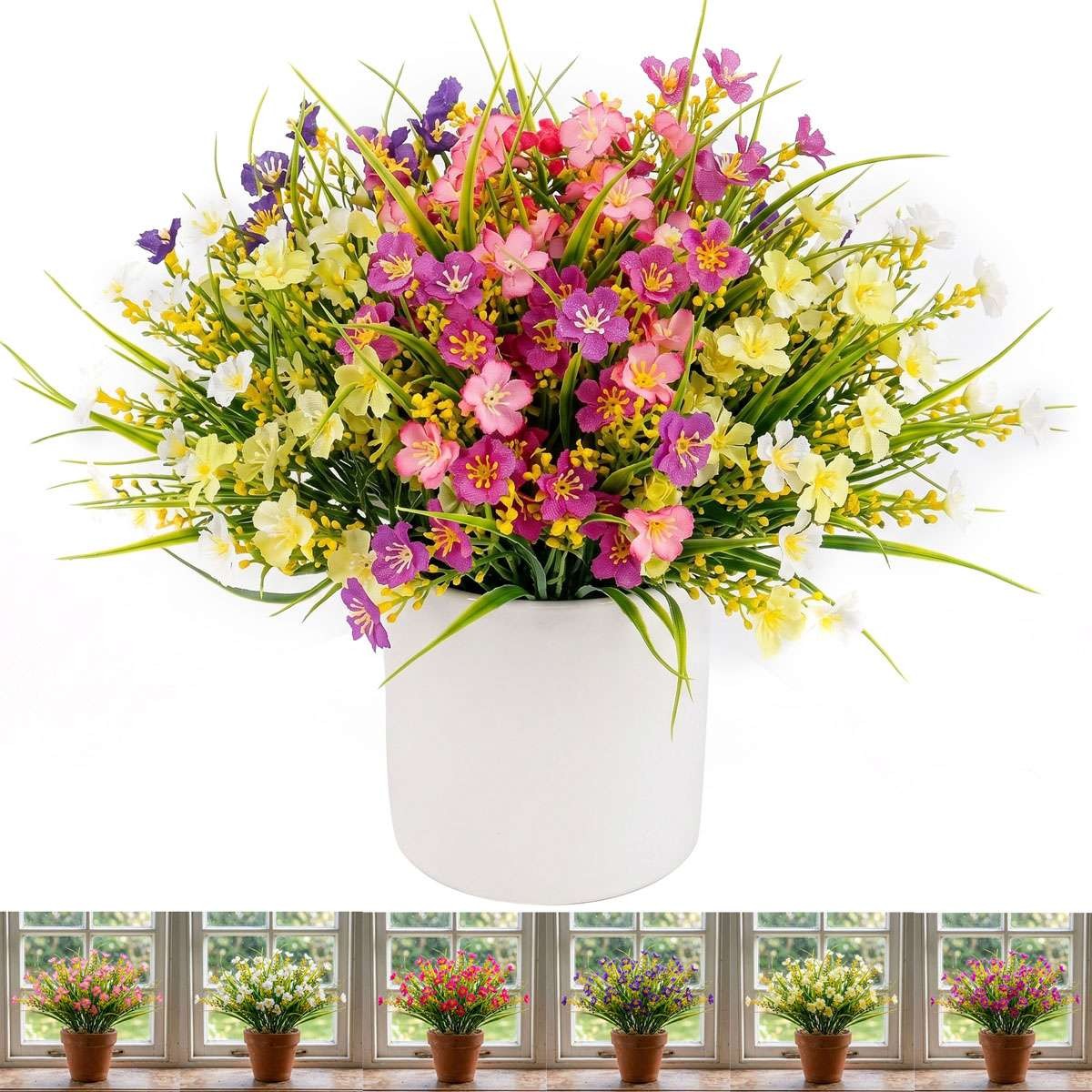Artificial Flowers Outdoor UV Resistant Boxwood Fake Plants Shrubs Garden Decor