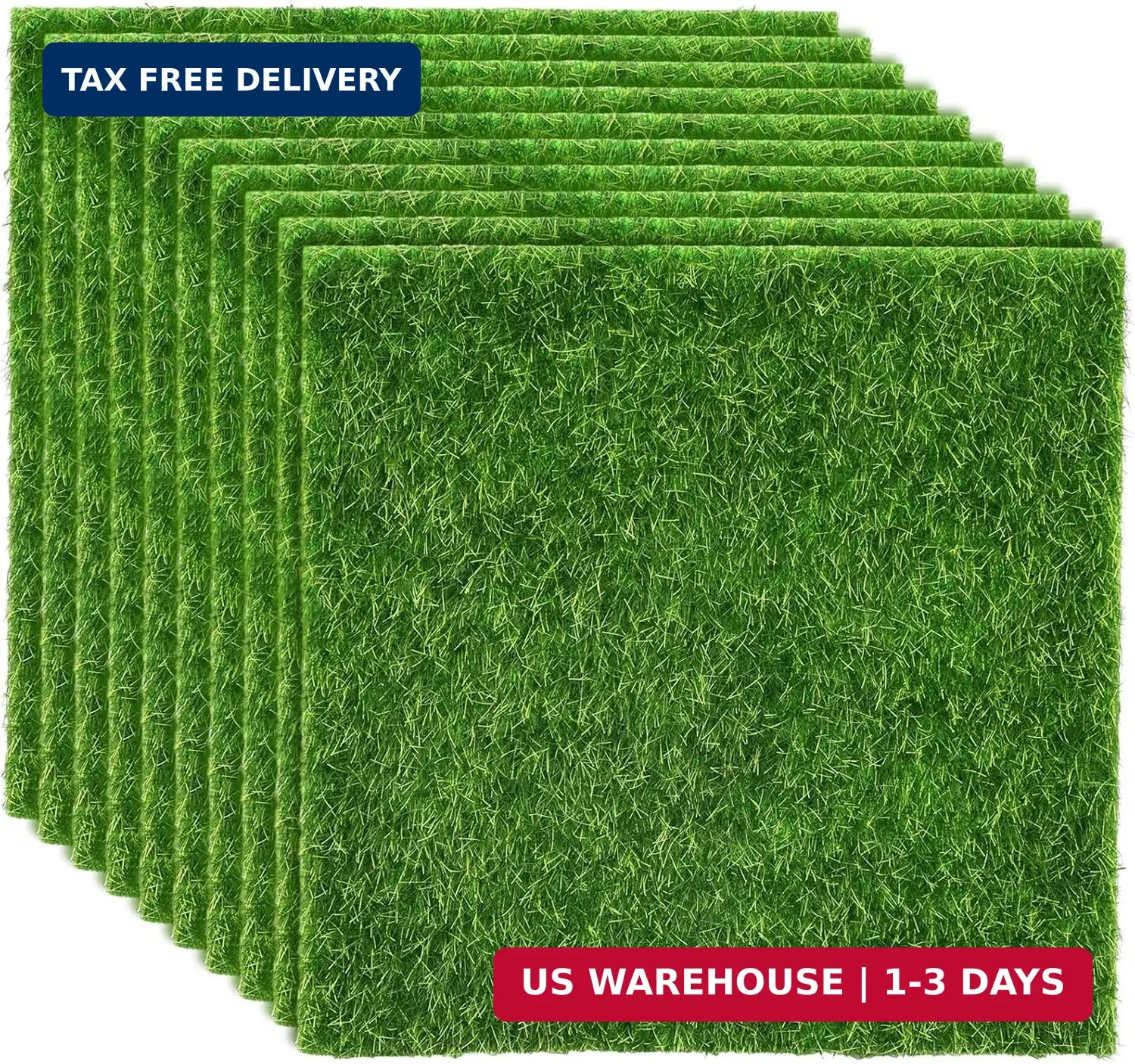 Shindel 10 Packs 6″ x 6″ Fake Grass Decor, Artificial Grass for Crafts, Fairy Ga
