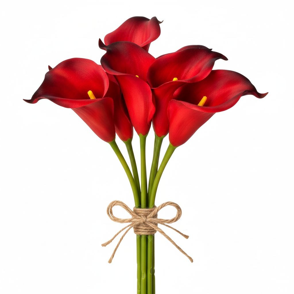 Cherry Red Calla Lily Bundle Real Touch Faux Flowers Deep Red Calla Lilies Dark