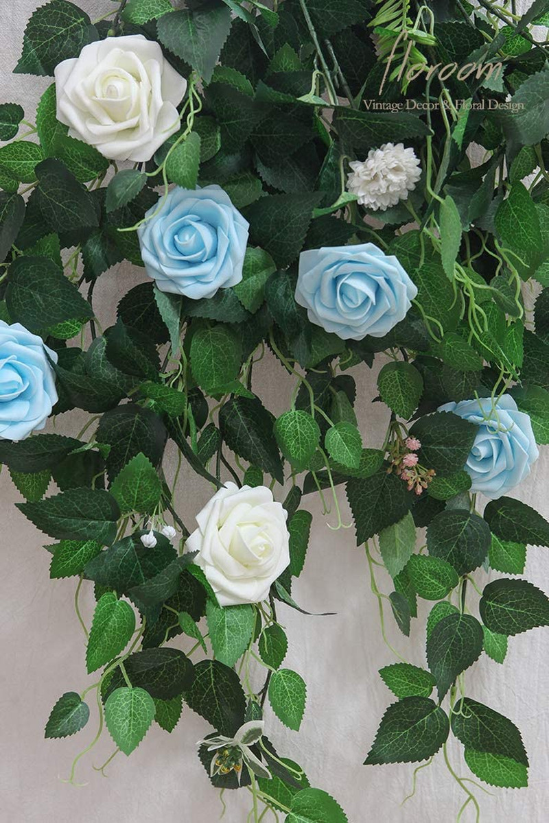 Artificial Flowers 25Pcs Real Looking Ivory Foam Fake Roses with Stems for DIY W