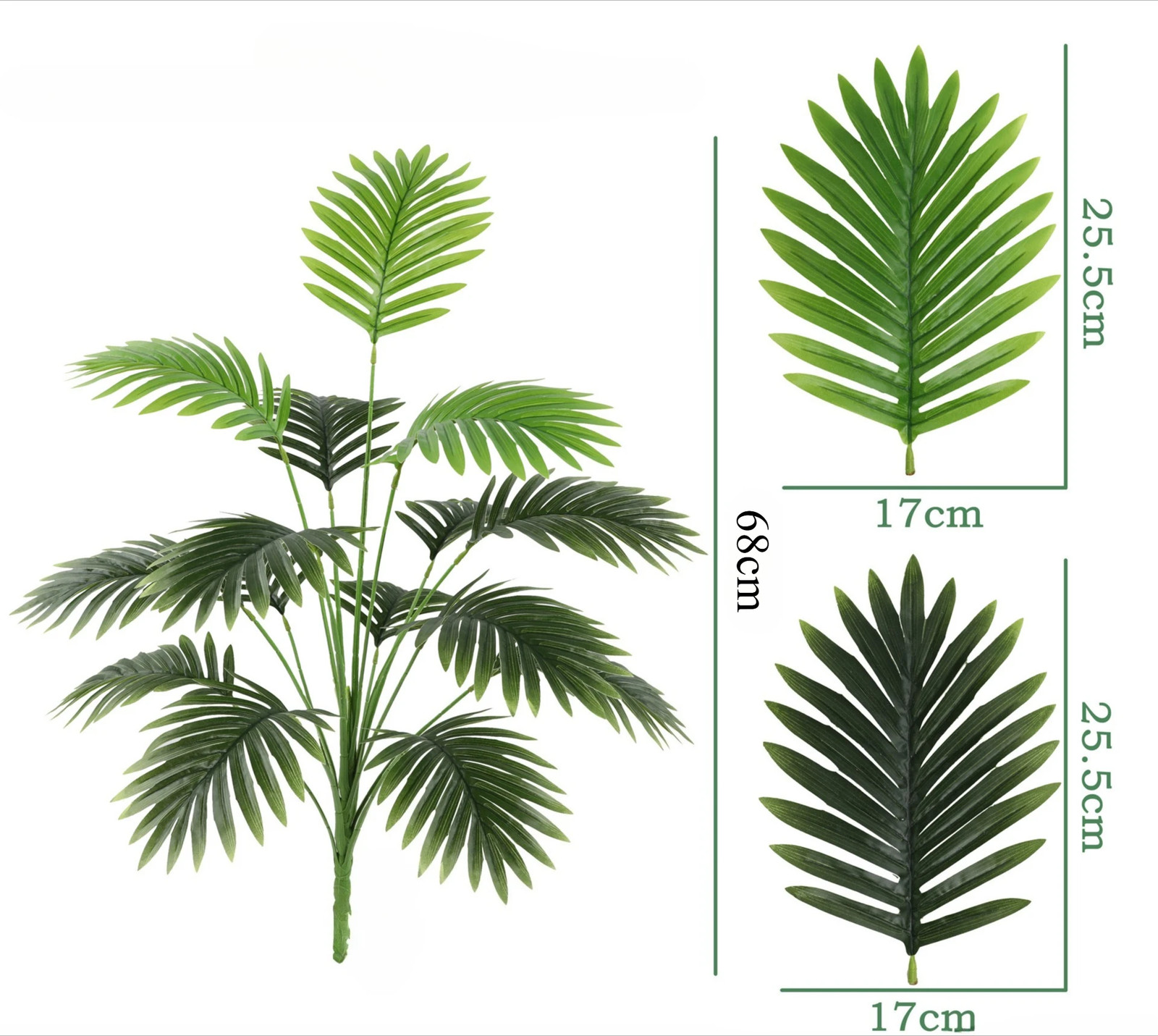 88cm 24 Leaves Large Artificial Palm Tree Tropical Fake Plant For Indoor Outdoor