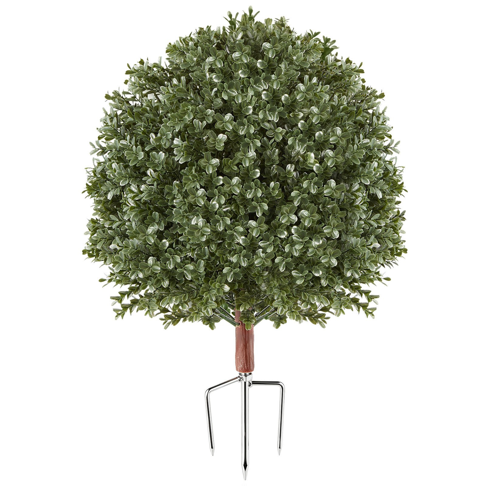 20″ Artificial Boxwood Topiary Ball Set of 2 Faux Shrubs w/Spikes Outdoor