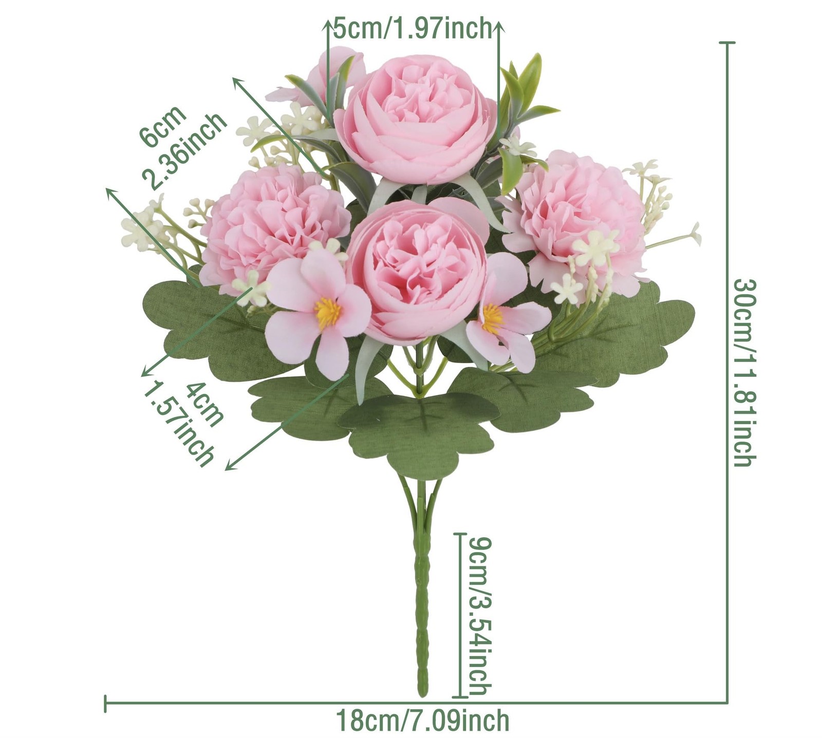 6 Color Rose Peony Artificial Flowers UV Resistant Flowers for Outdoor Garden…