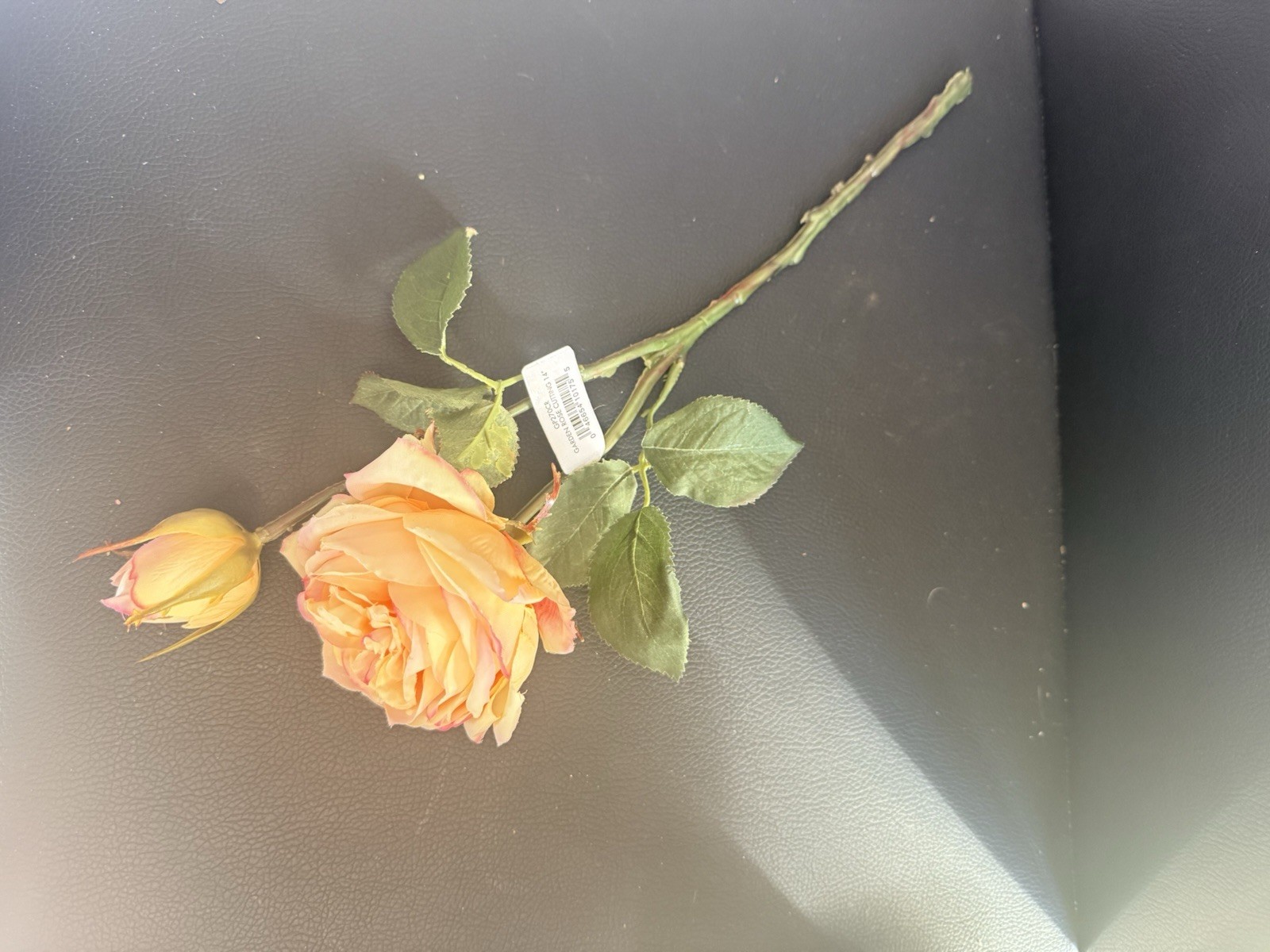 Creamy Pinky Peach Garden Rose Cutting Artificial Flower