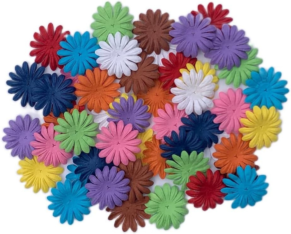 Artificial Flowers 100 Pcs Handmade Mulberry Paper Daisy Petals 40X40Mm Mulberry