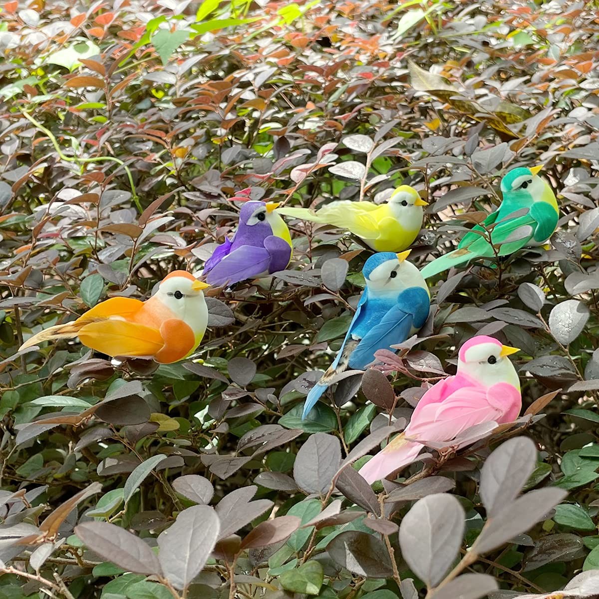 12pcs Artificial Simulation Foam Feather Birds with Wire Feet 3.5in Mini Love…