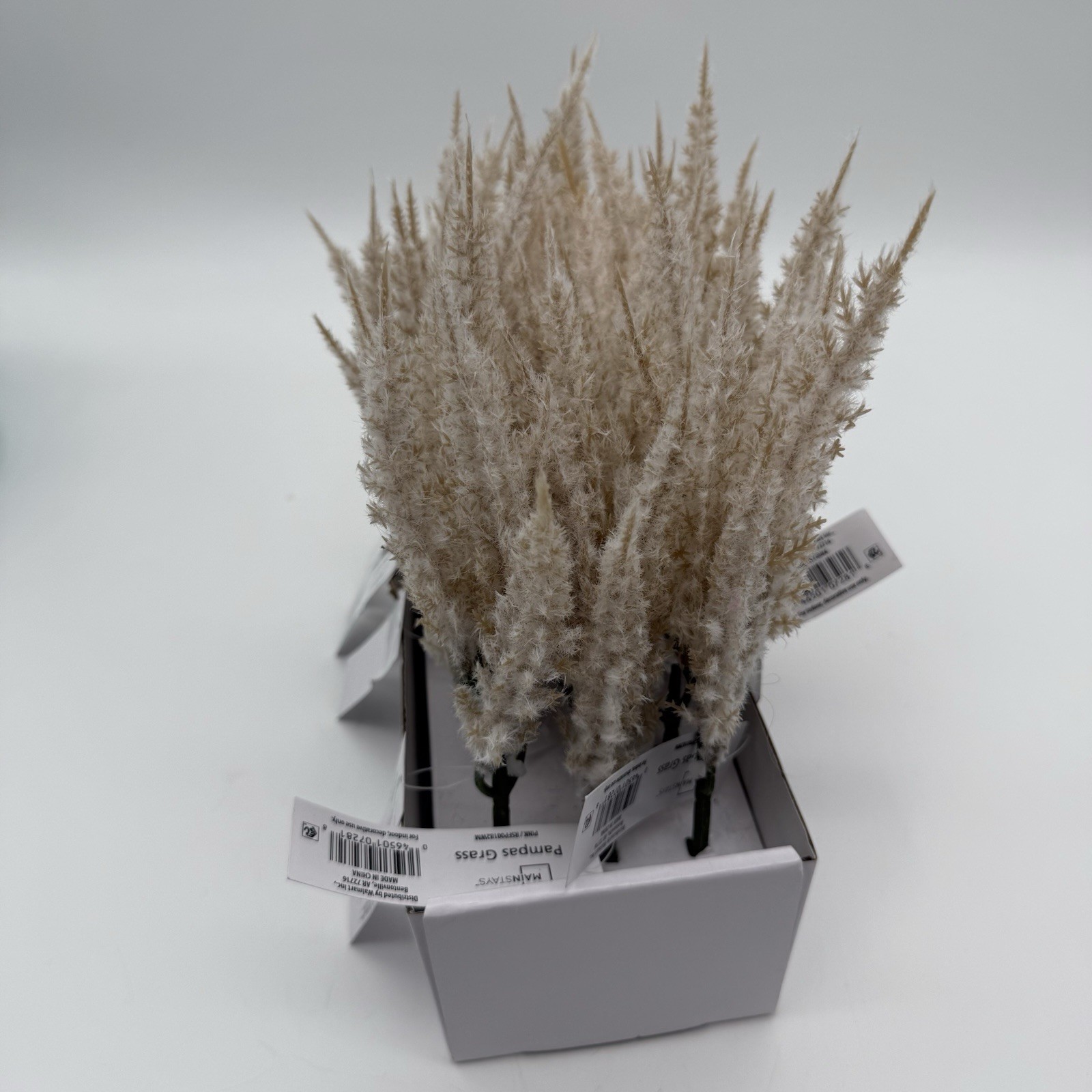 15pcs Dried Faux Pampas Grass 8″ Artificial Pampas Grass Decor Beige Mainstays