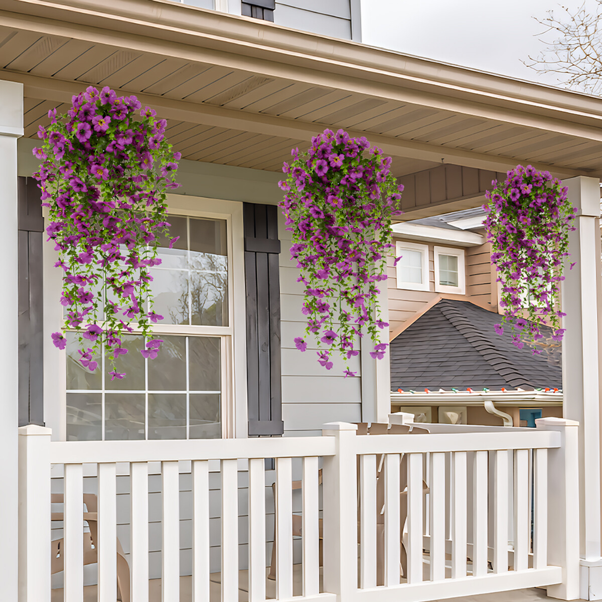 4/8/12Pcs Artificial Flowers, Plastic Plants for Outdoor Indoor Balcony Decor