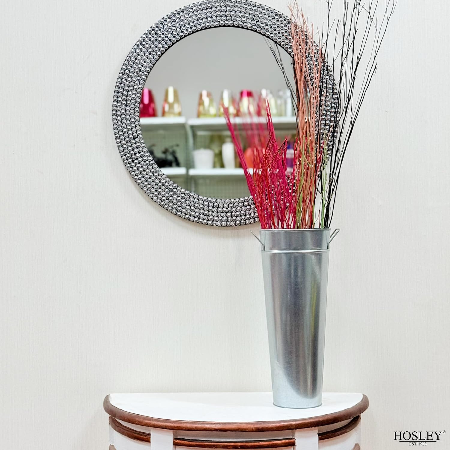 Galvanized French Bucket Vase with Handles 6″ Dia X 15″ H- Perfect for Weddings,