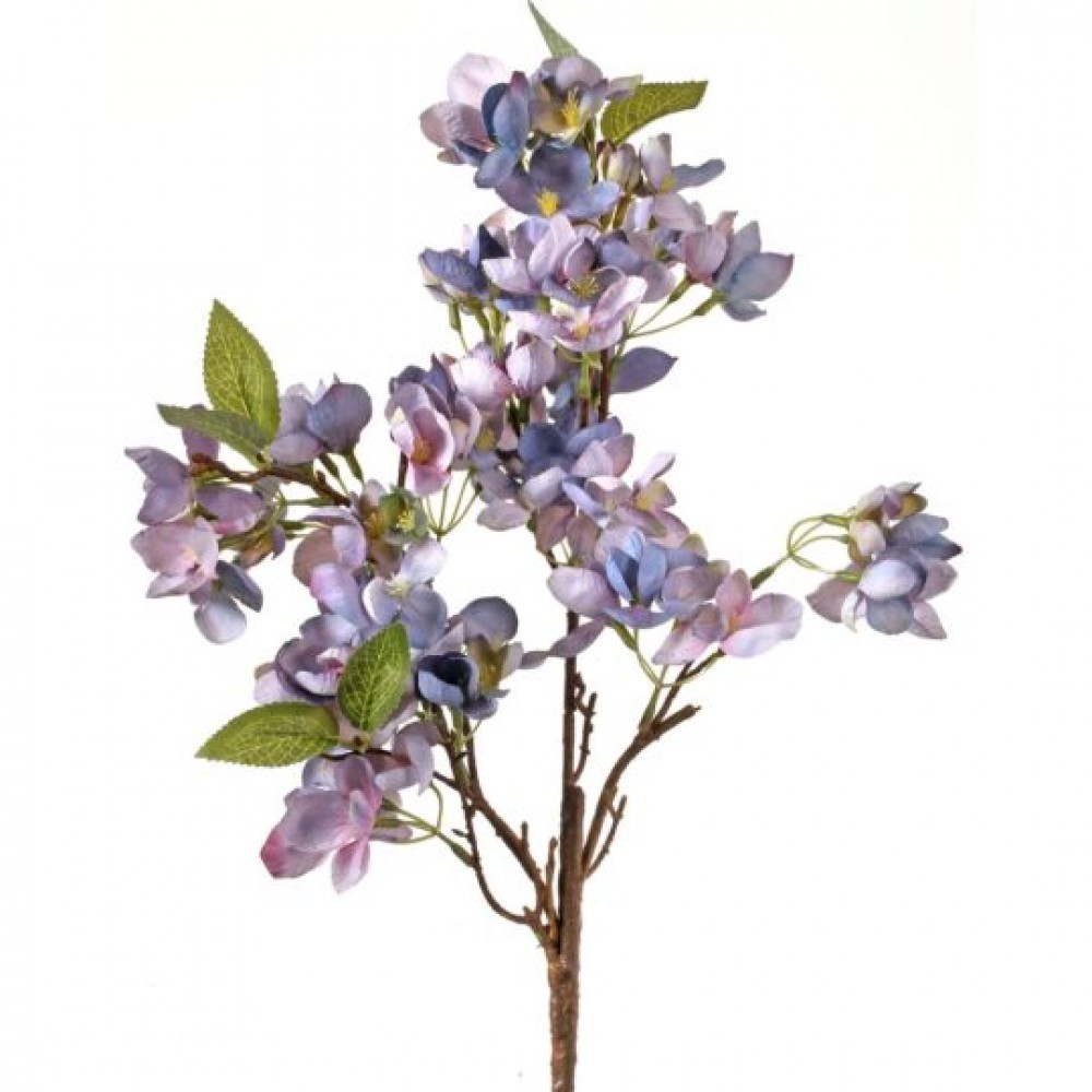 Blue And Blush Pink Apple Blossom Spray Artificial Flower