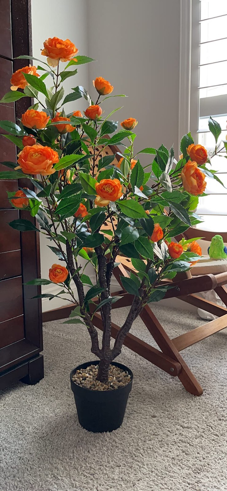 40 in Artificial Camellia Tree Faux Plant Floral Indoor Outdoor Decor Flower Pot