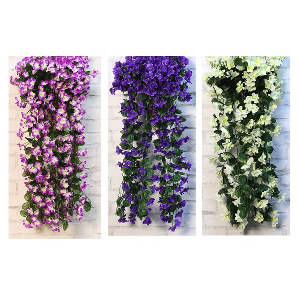 4petals Artificial Flower Hanging Flowers Violet Simulation Vine Wedding Home…
