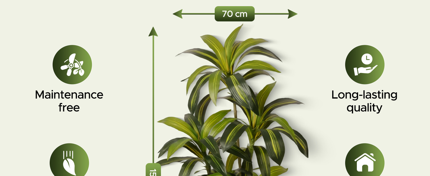 5FT Artificial Dracaena Plant Indoor – Tall Artificial Indoor Tree in Pot,