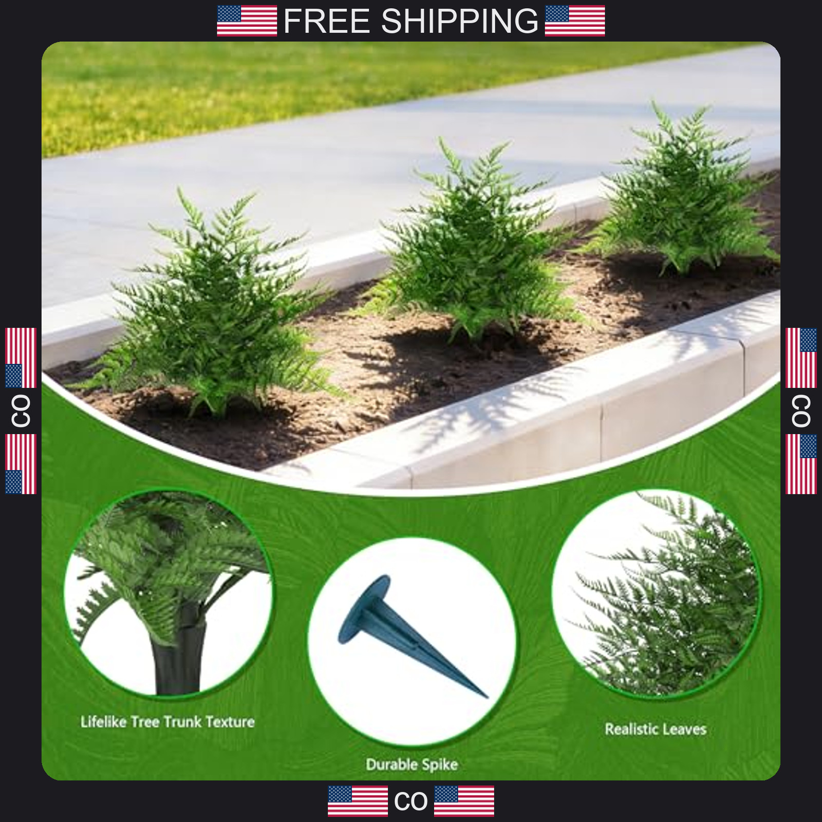 Artificial Fern Topiary Balls 24-Inch Outdoor Indoor Decor