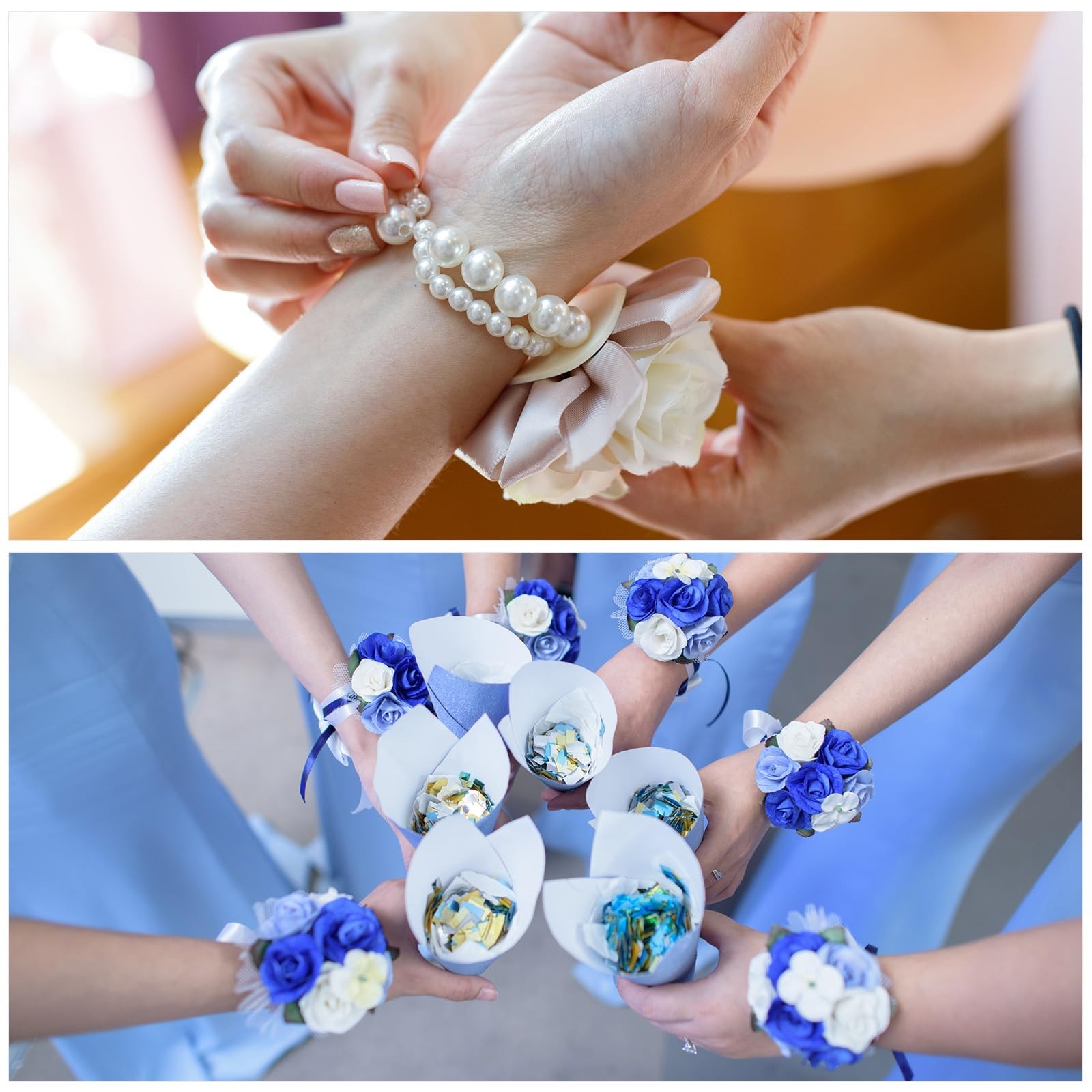 Wrist Corsage Artificial Flower Bracelets Pack of 1 Rose Wrist Bride Groom De…