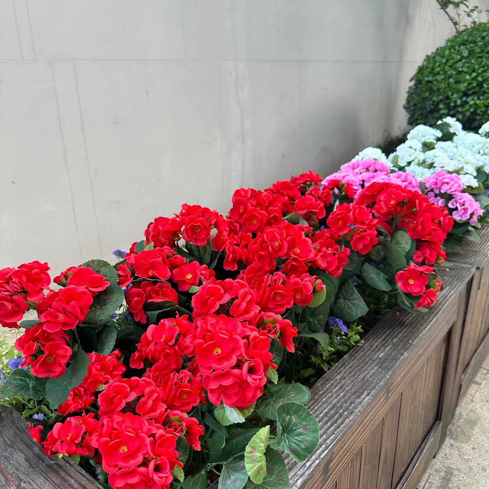6 Bundles Artificial Geraniums for Outdoors Fake Plants Faux Geraniums Artifi…