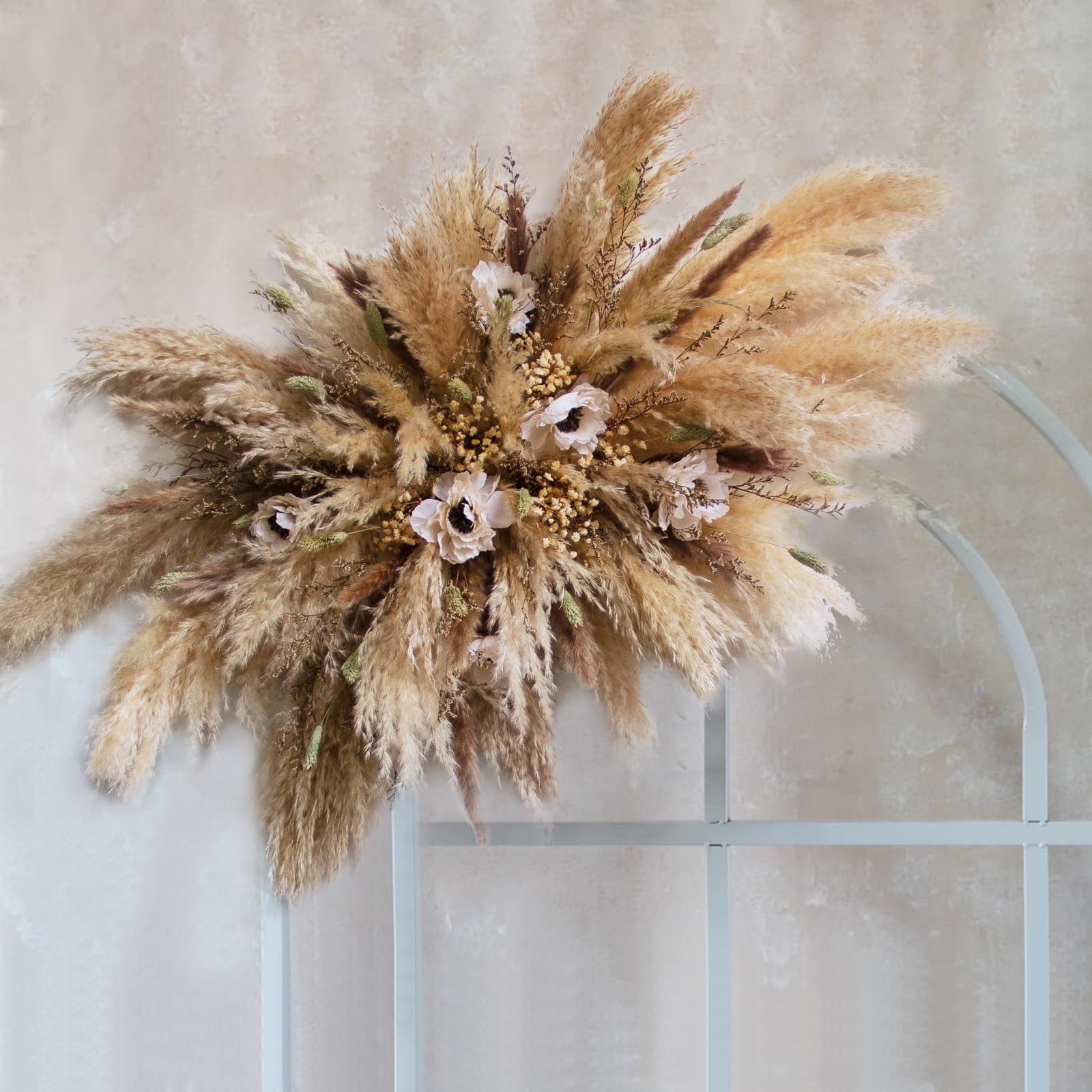 Dried Flowers Boho Decor Kit – Natural Pampas Grass, Bunny Tails & Baby’s Bre…