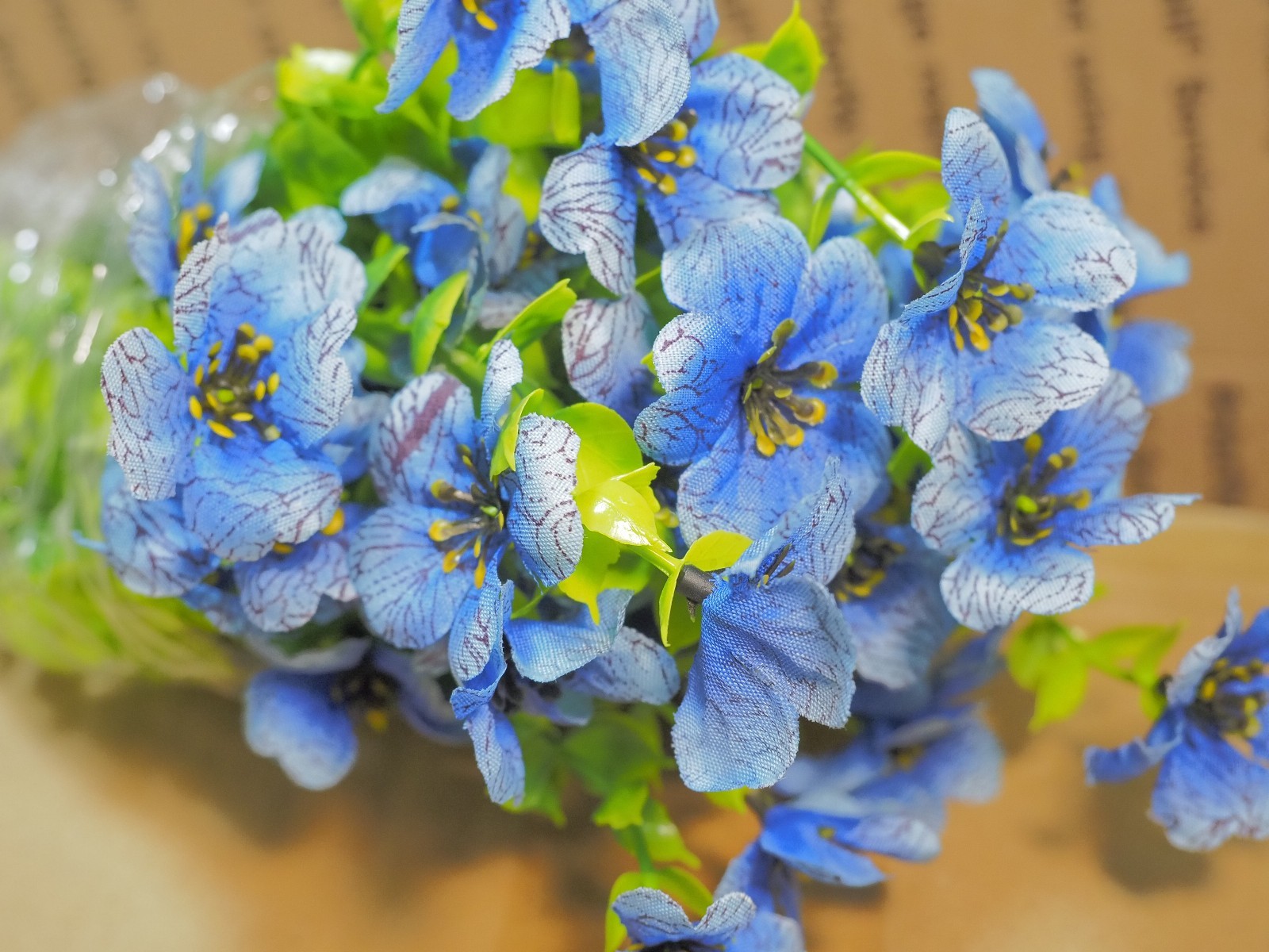 12 PCS Artificial Flowers Outdoors BLUE Silk & Plastic Flowers UV resistant NEW
