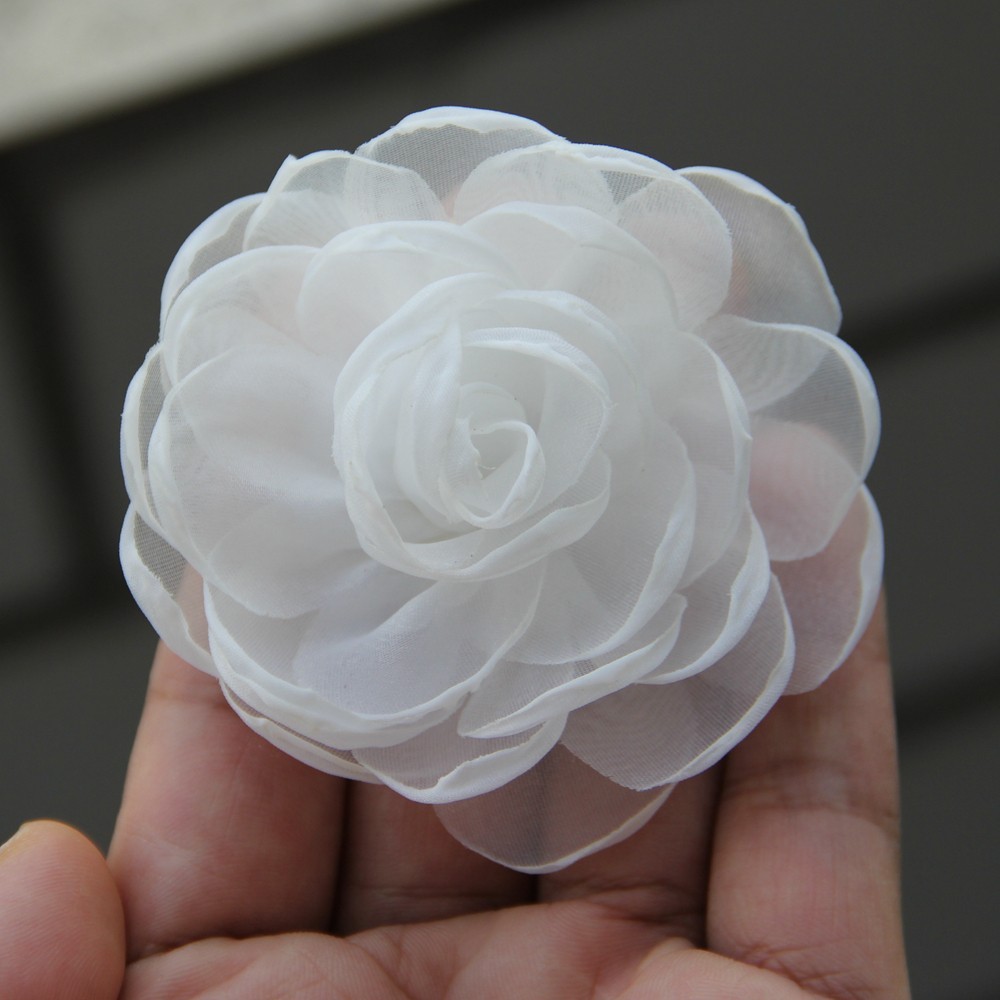 Sewing Fabric 3D Chiffon Flower DIY Chiffon Artificial Flower Burnt Edge Handmad