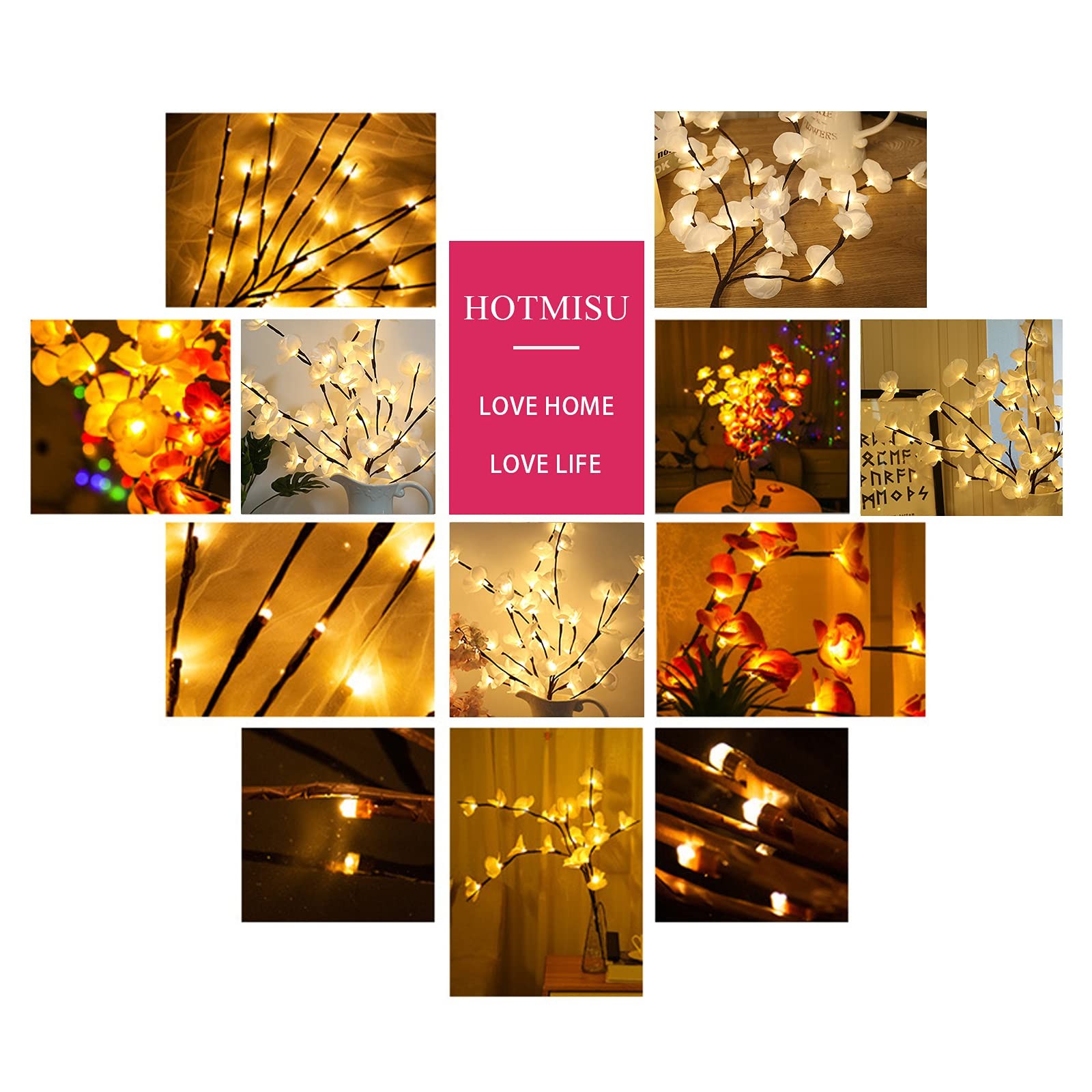 Flowers Branchs Lights-Artificial Phalaenopsis Decorative Lights Flower Shape…