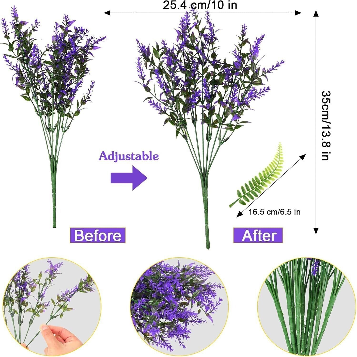 8-40 Bundles Artificial Flowers Fake Plants Outdoor UV Resistant Plastic Flowers