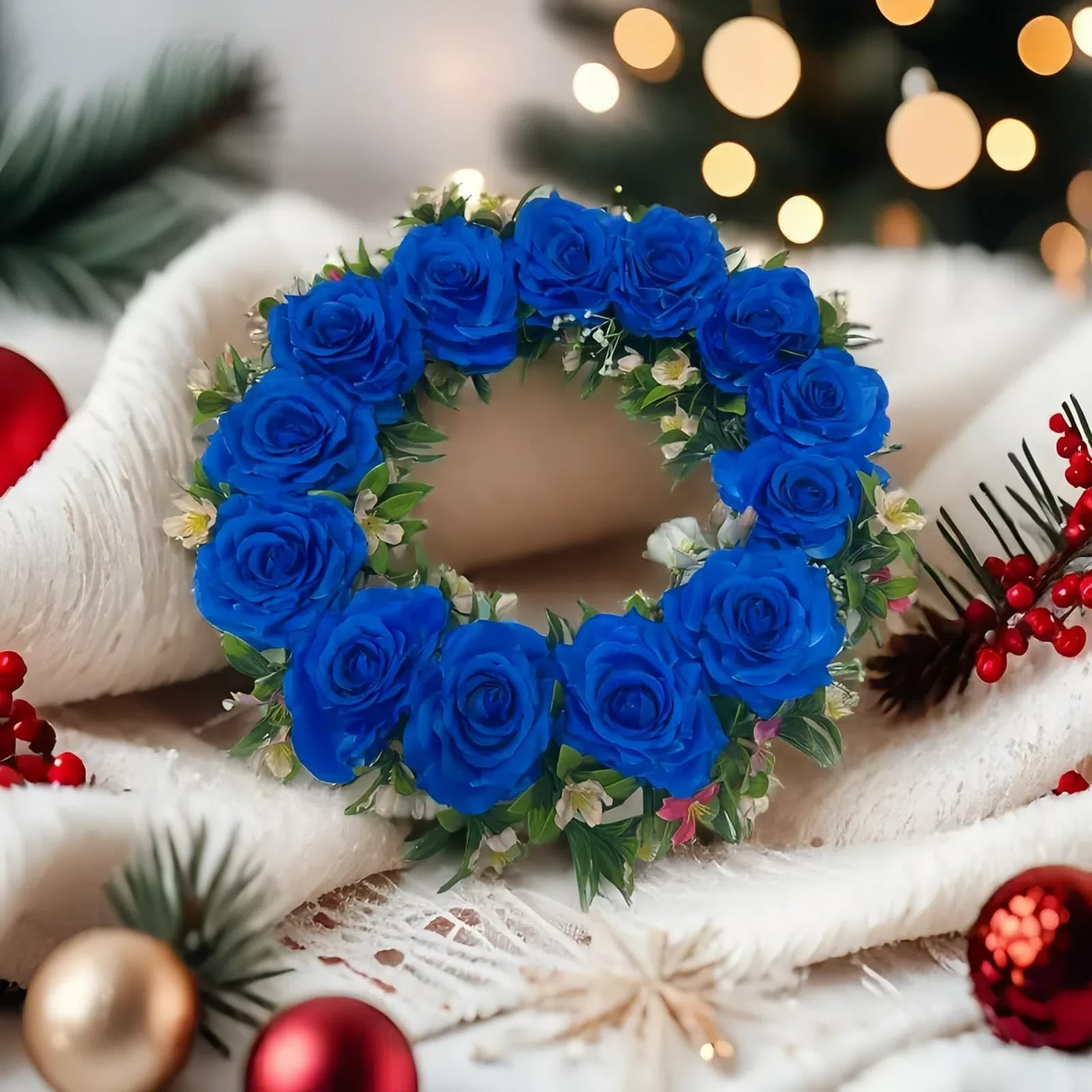 36 PCS 3.8 Inch Blue Rose Heads Artificial Silk Flowers Craft Wedding DIY
