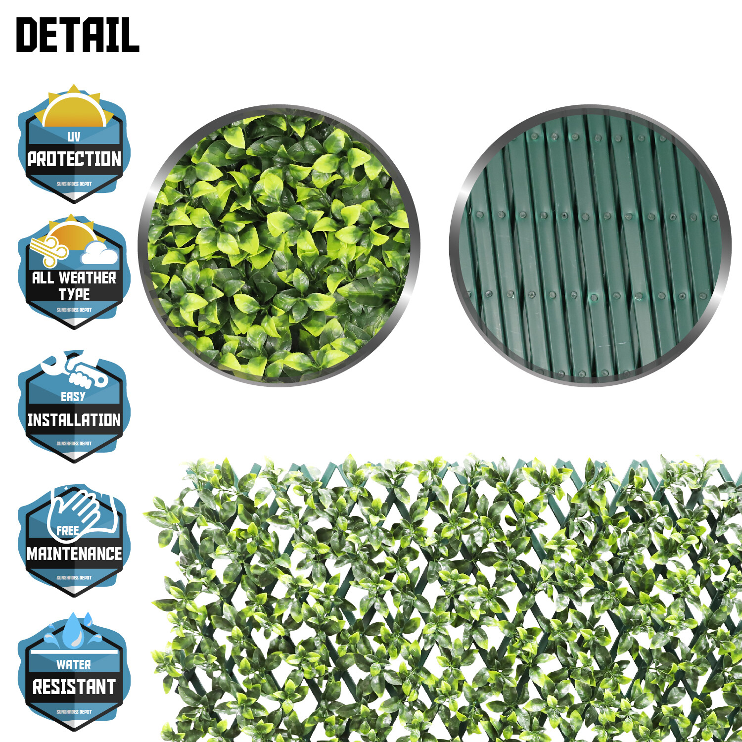 Expandable Artificial Faux Jasmine Privacy Fence Screen Yard Plant DIY Decor