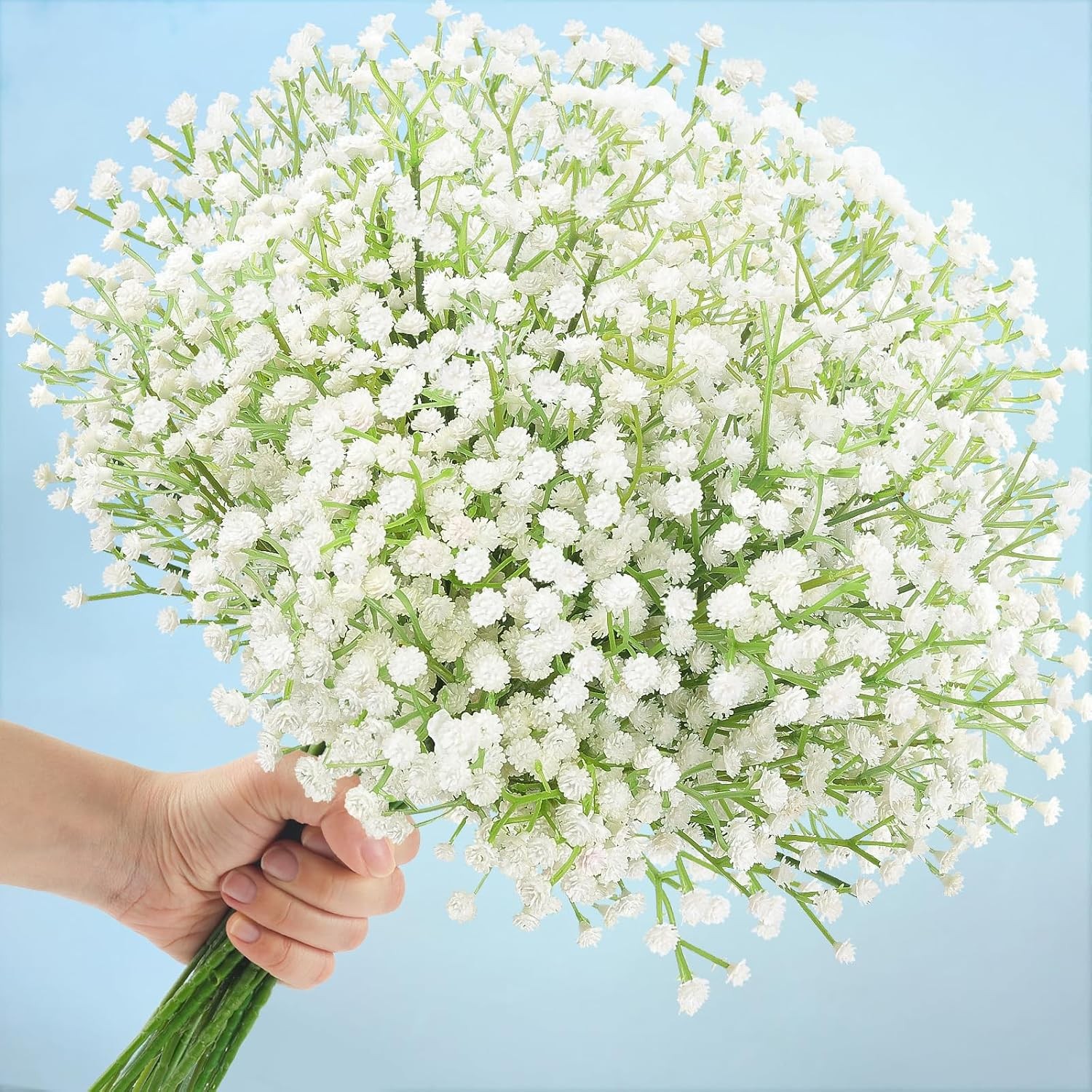 15 Pcs Baby’s Breath Artificial, Gypsophila Bulk Real Touch Decor