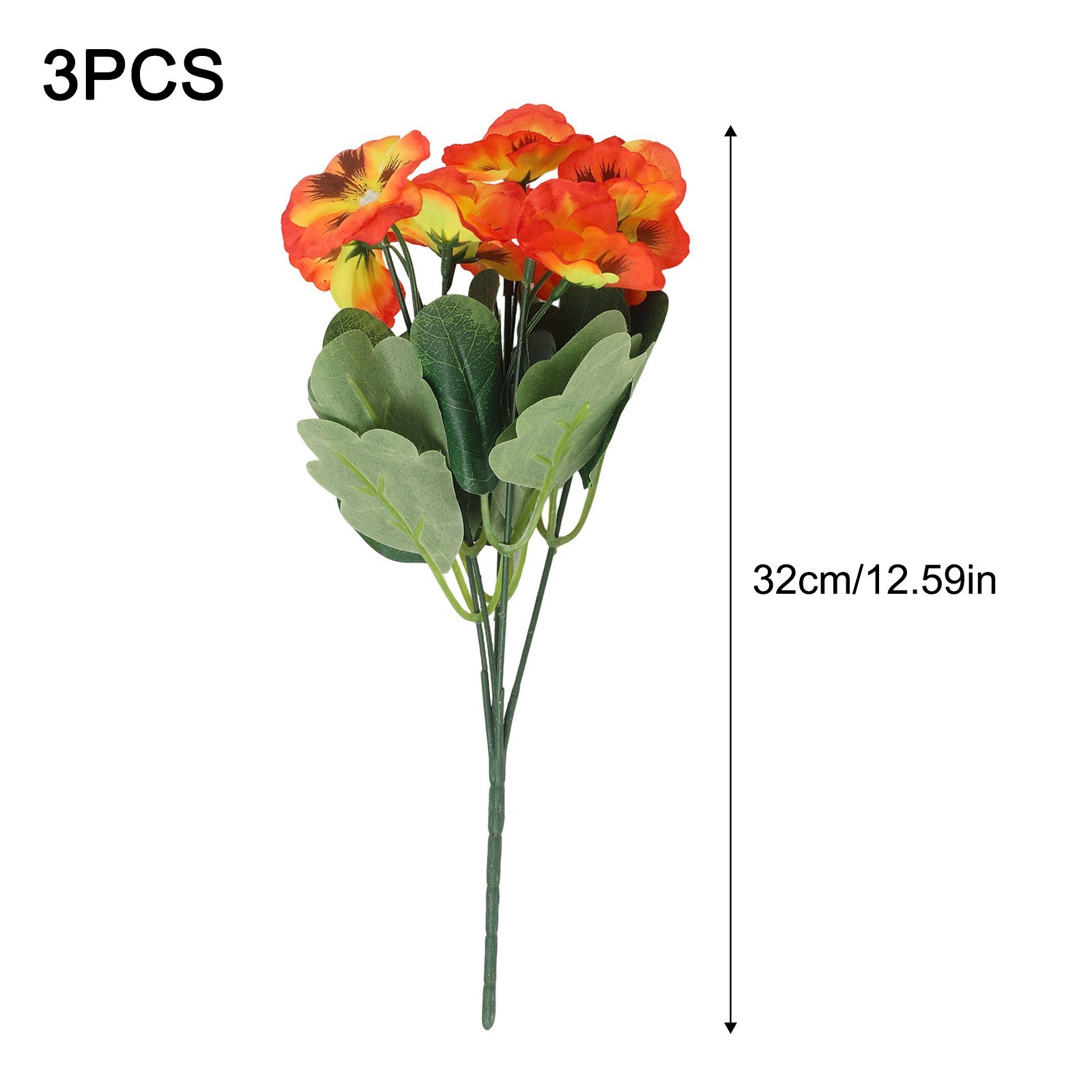 Artificial Pansy Flowers 3pcs for Vibrant For Indoor and Outdoor Decor