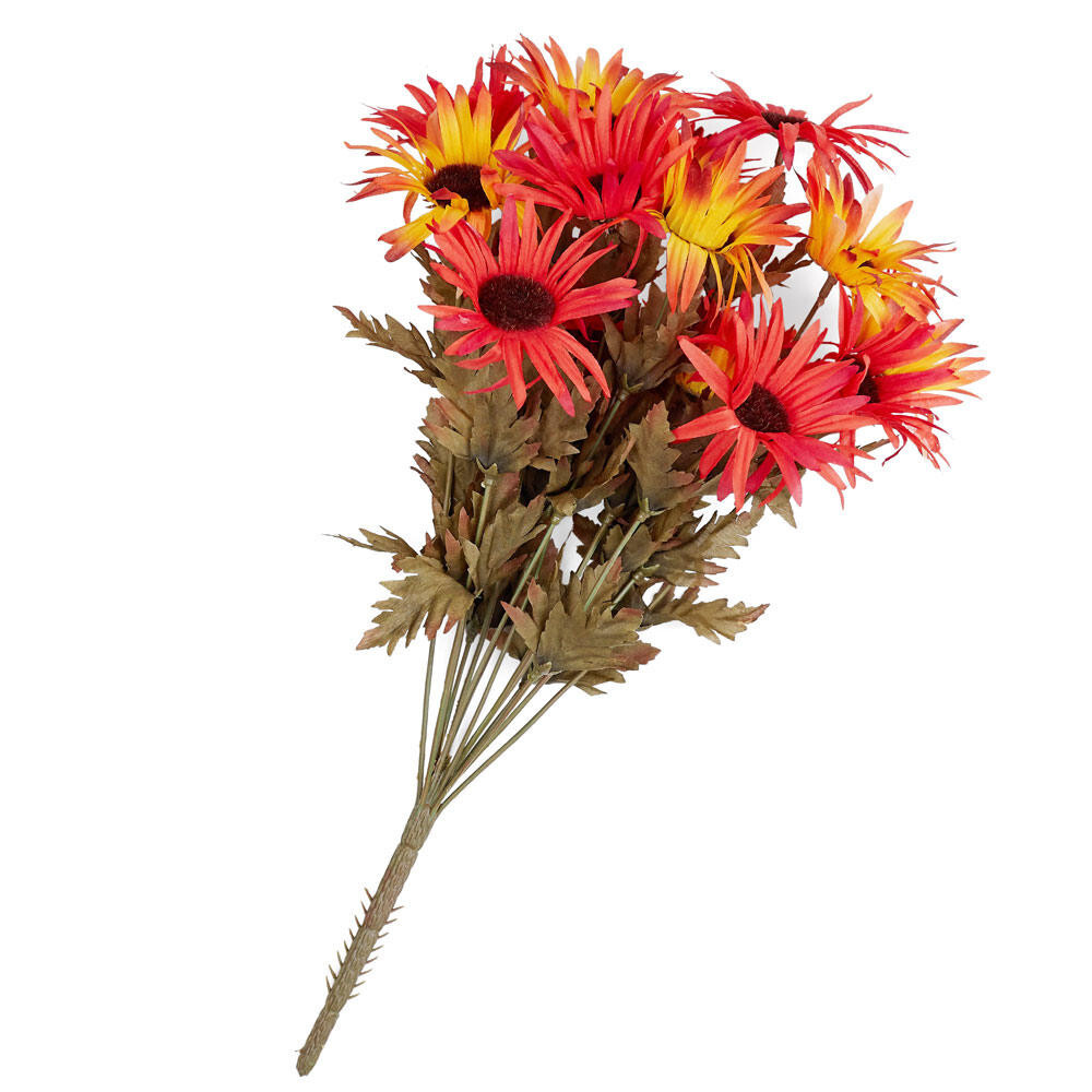Set of 2 Factory Direct Craft Artificial Burning Red and Orange Daisy Bunches