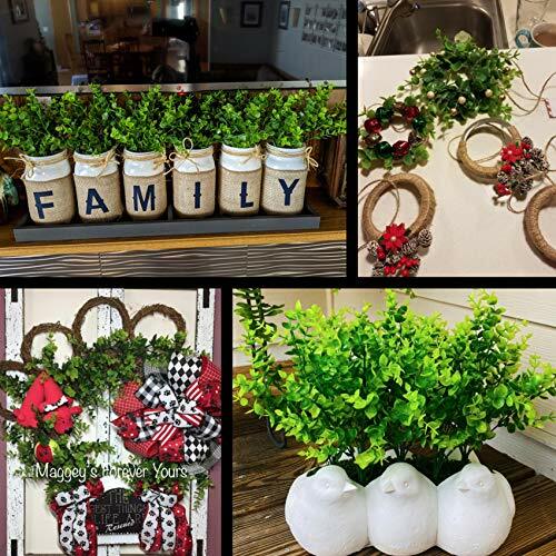 9 Bundles Fake Plants Artificial Boxwood Greenery 63 Stems Fade Resistant Faux